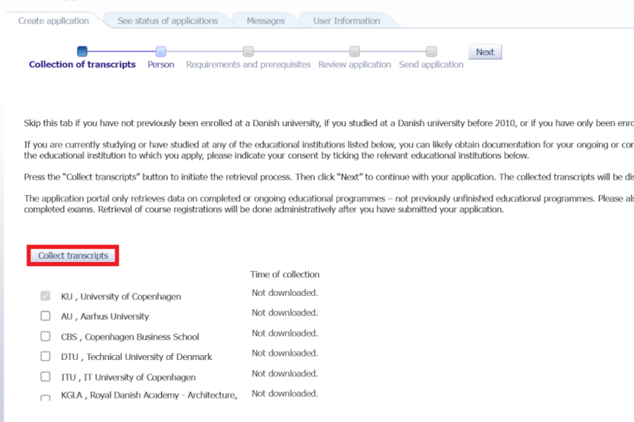 Collect transcripts.