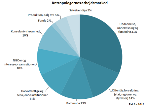 Diagram med de typiske jobs, antropologer har